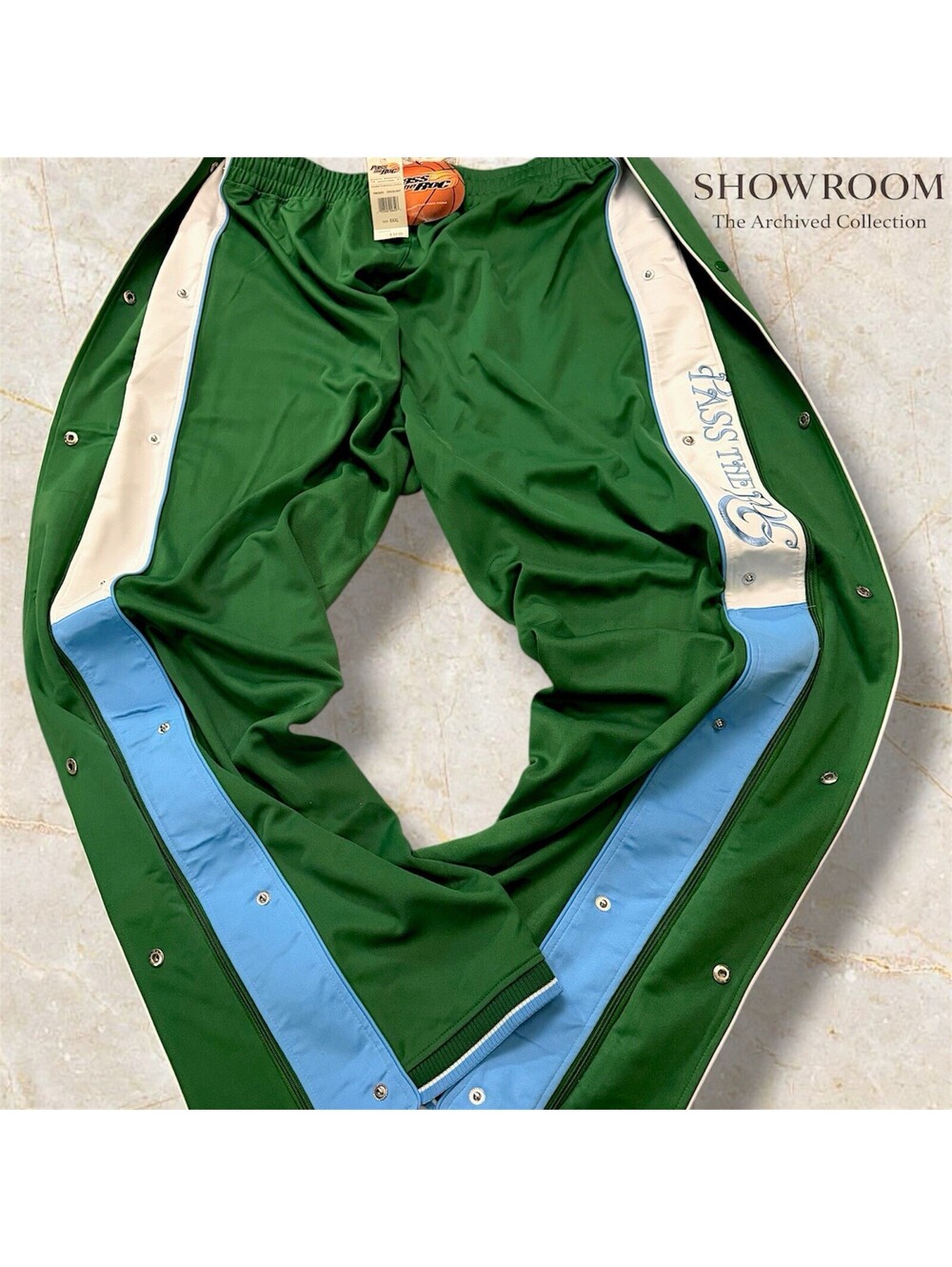 Pass The Roc Track Pants XXXL Green Tearaway Snap Y2K Deadstock